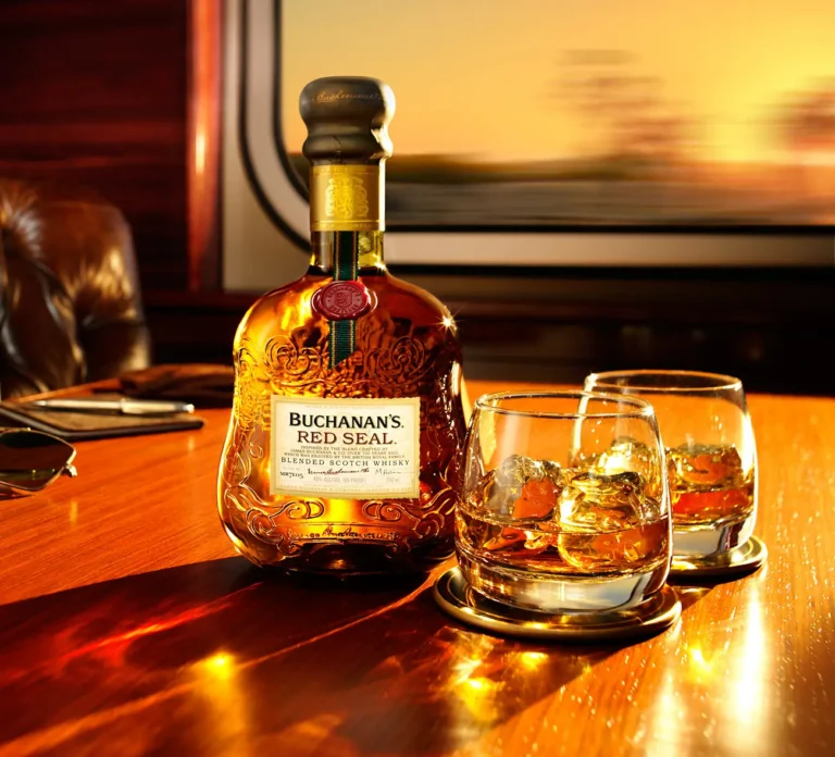Buchanan's Red Seal bottle and glasses